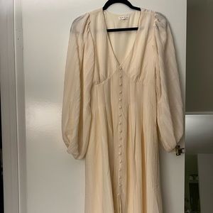 Cream long sleeve dress